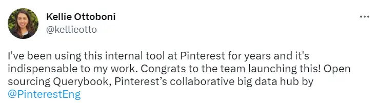 Senior Data Scientist at Fable Kellie Ottoboni on Querybook being Pinterest’s collaborative big data hub