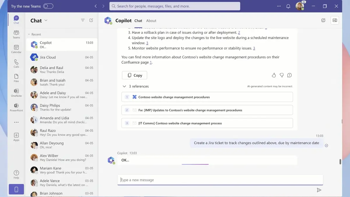 Creating Jira tickets through Microsoft Fabric Copilot to track supply chain process activities and issues