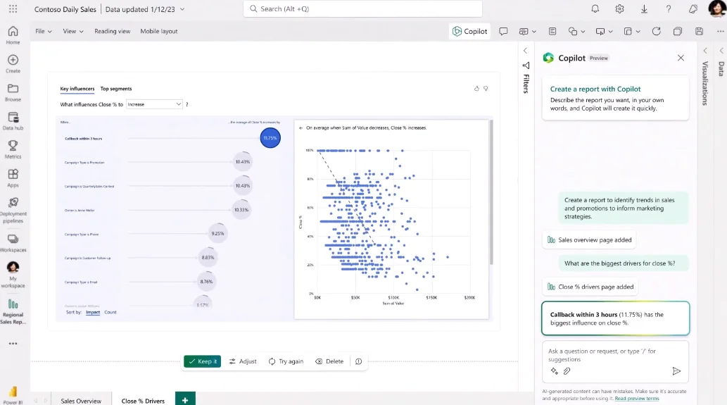 Creating sales data reports in Microsoft Fabric