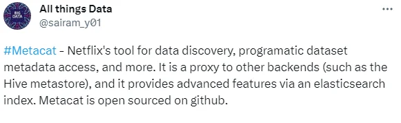 Metacat: Netflix’s tool for data discovery, programmatic data set metadata access