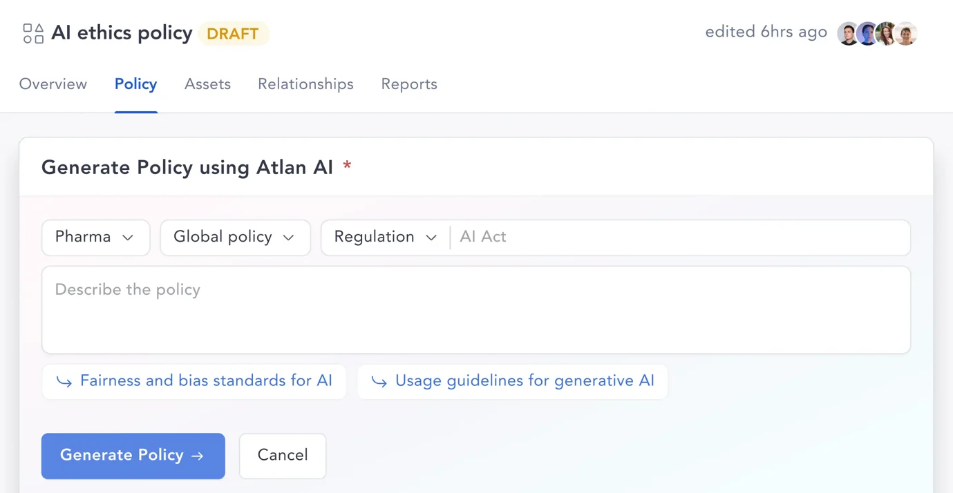 An example of AI-assisted policy creation