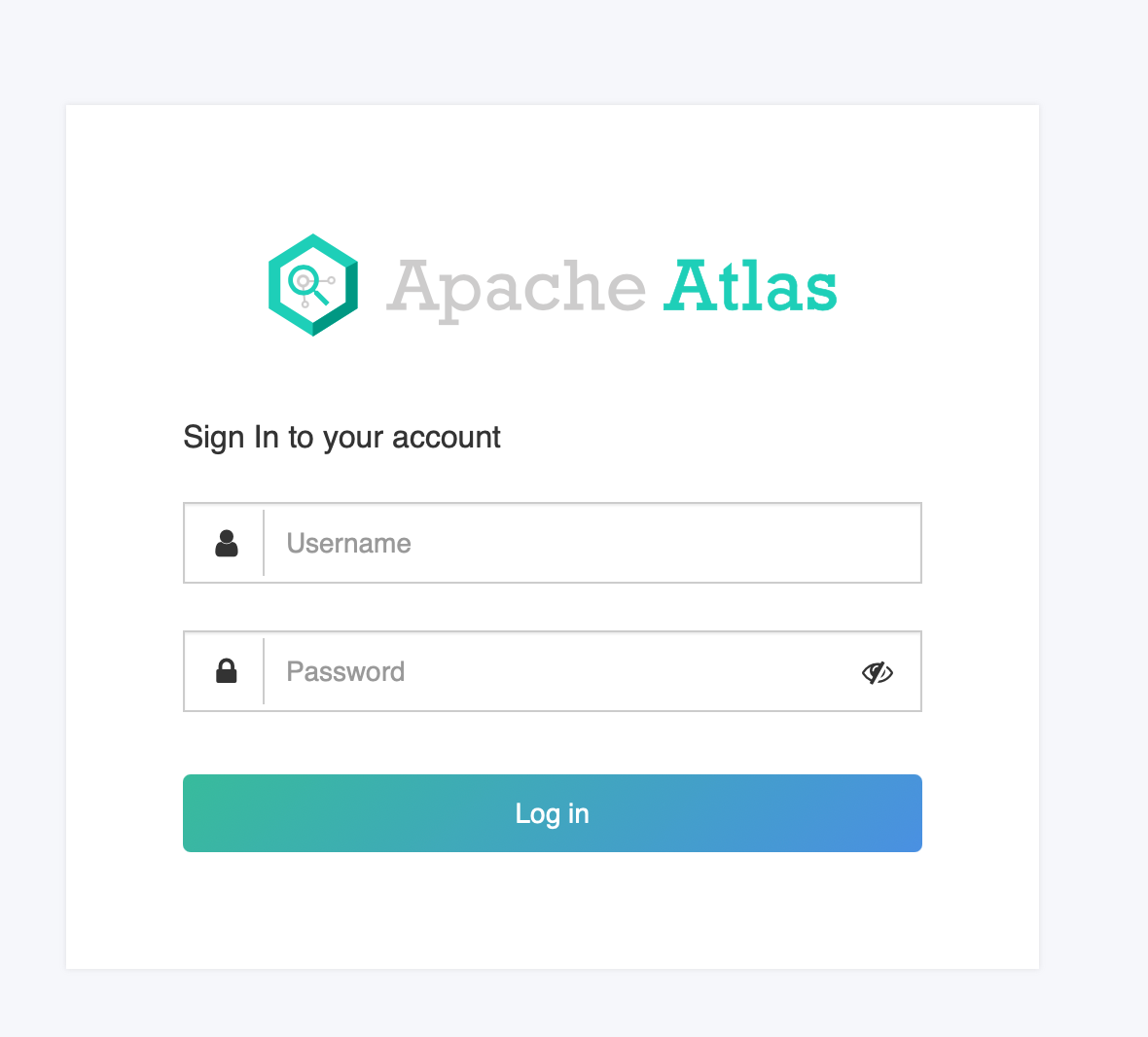 Apache Atlas Login Screen