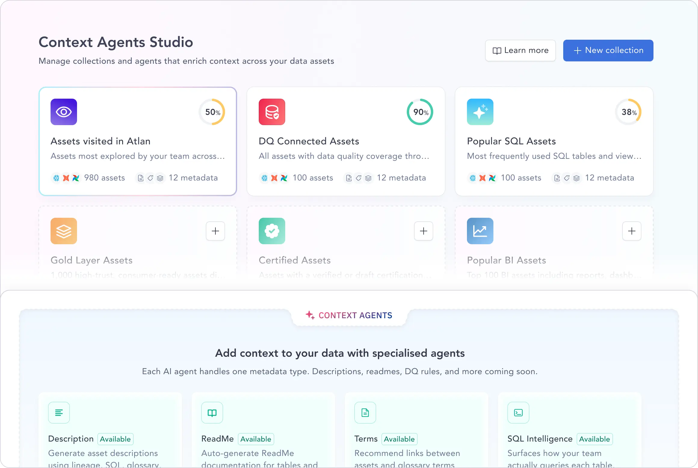 Context Agents enriching data assets with intelligence in Atlan