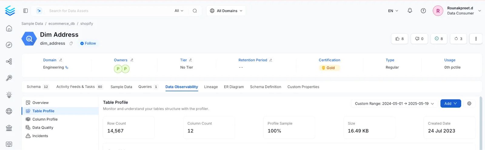 Data profiling in OpenMetadata