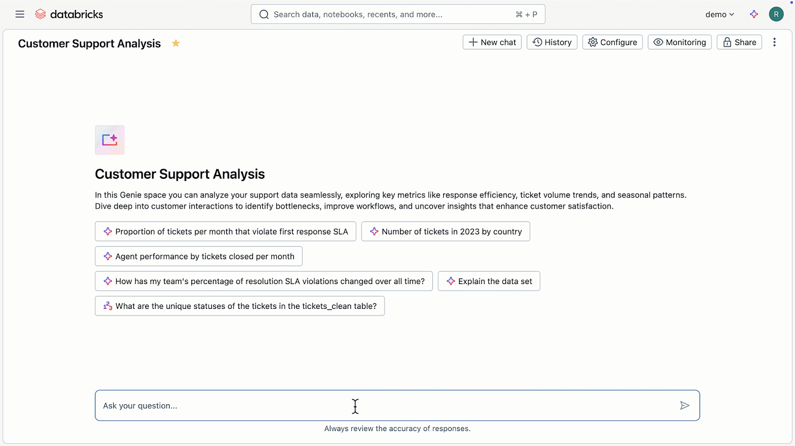 Databricks AI/BI Genie in action