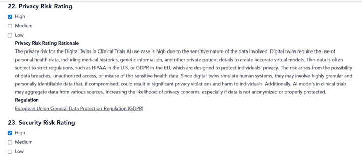 Documenting privacy risk rating using Atlan