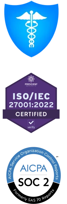 gdpr, soc, iso, hipaa badges