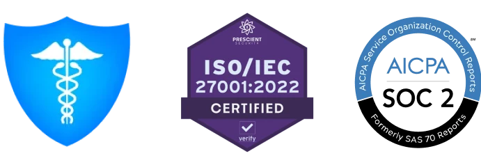 gdpr, soc, iso, hipaa badges