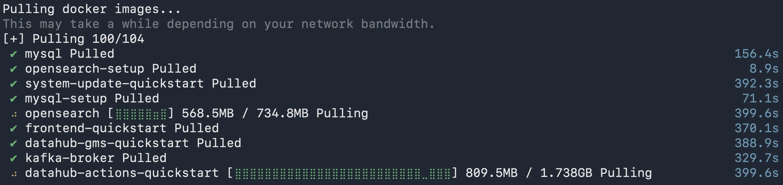DataHub Docker images being pulled from the registry